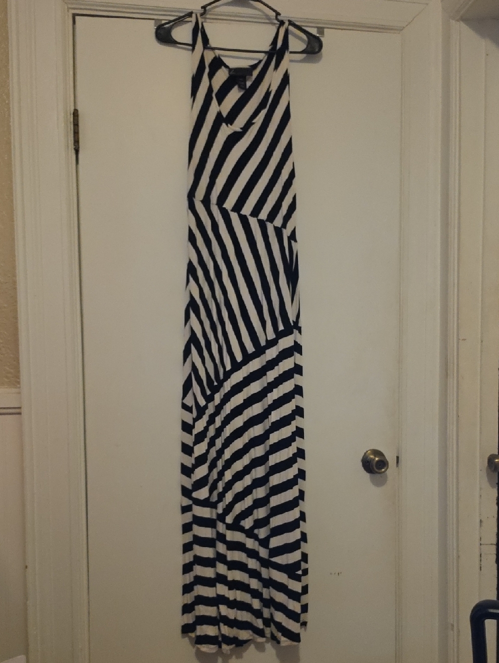 Lane Bryant Black and White Diagonal Stripe Dress